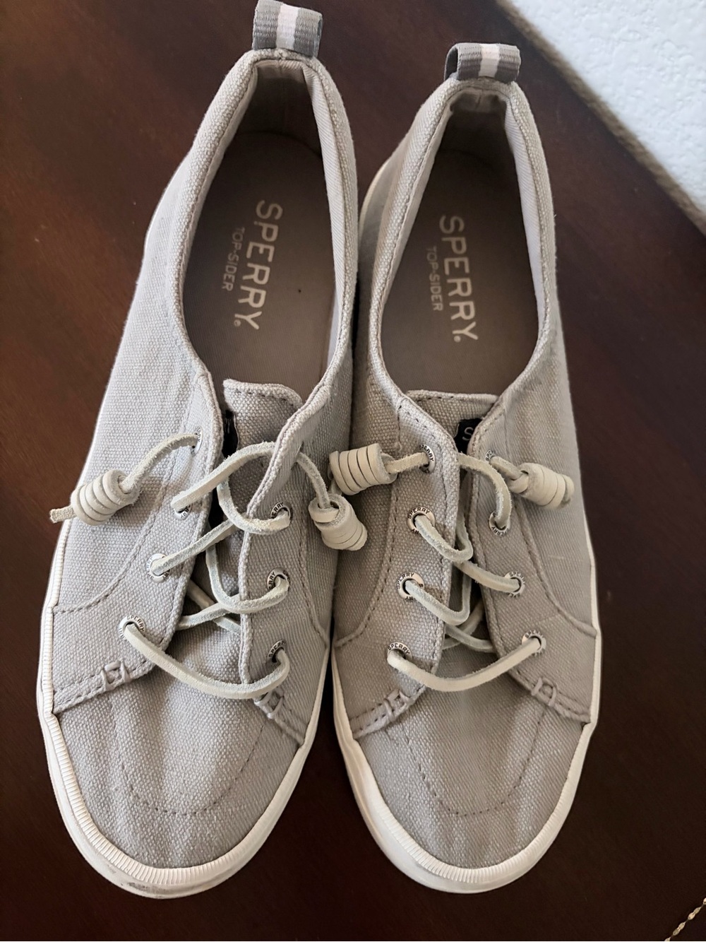 Sperry Gray Canvas Slip-On Sneakers 8.5